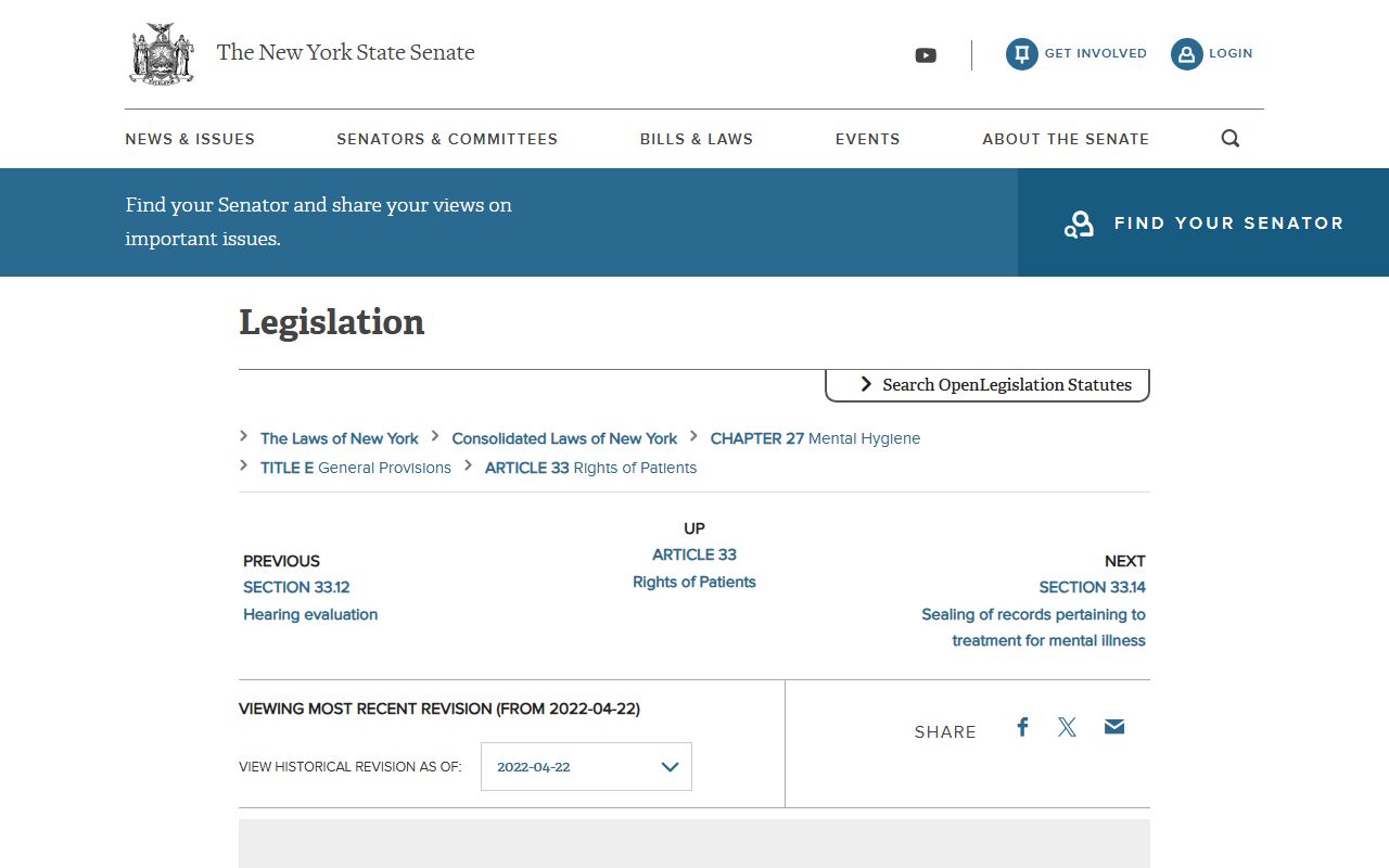 New York Mental Hygiene Law 33.13 protecting Monroe County clinical records