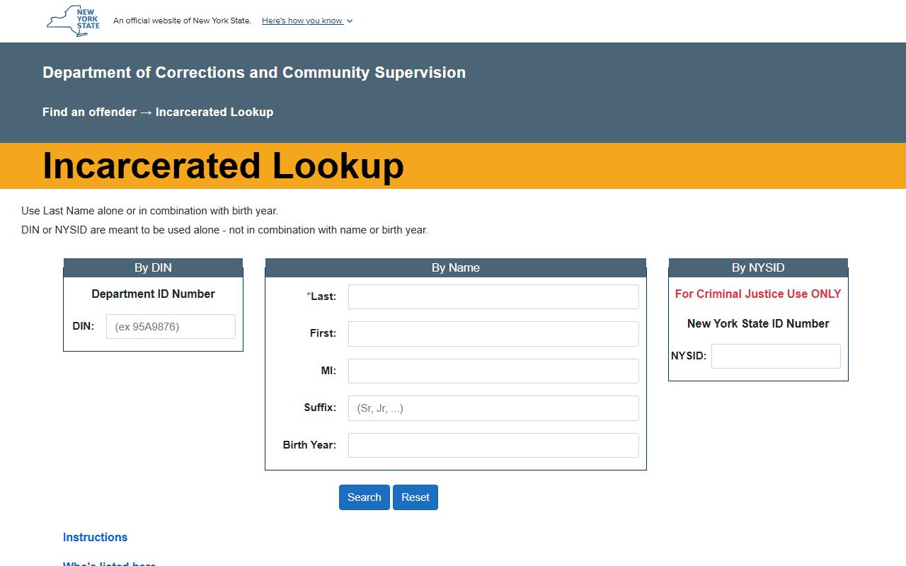 New York DOCCS incarcerated lookup for released Monroe County state prisoners